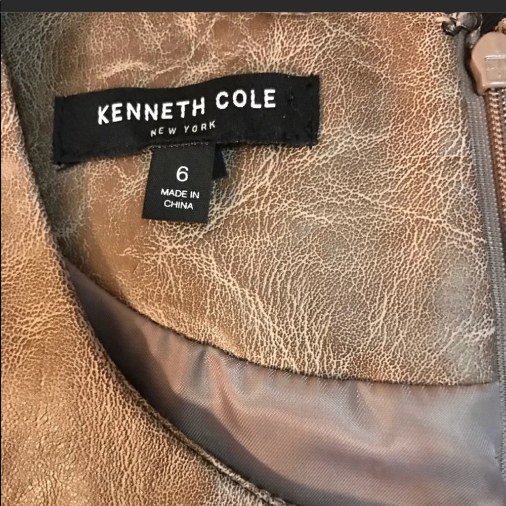 Kenneth Cole Sleeveless Faux leather Wrap Dress - Picture 8 of 8